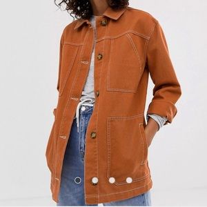 ASOS Contrast Stitch Women’s Jacket Rust Sz 4